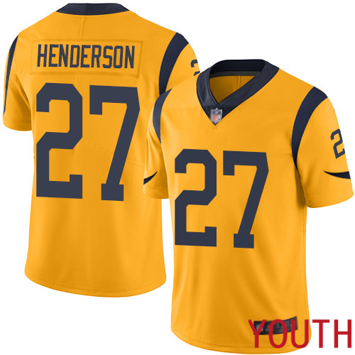 Los Angeles Rams Limited Gold Youth Darrell Henderson Jersey NFL Football 27 Rush Vapor Untouchable